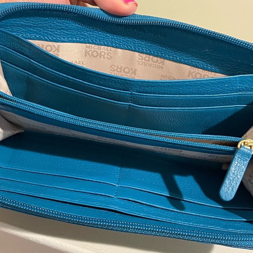 Michael Kors Blue Leather Wallet - Picture 2 of 7
